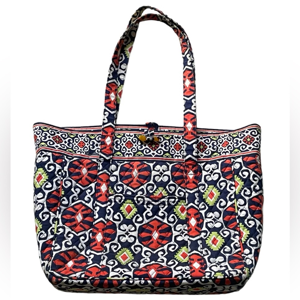 Vera Bradley Sun Valley Work Tote Laptop Purse Diaper Quilted Bag With Pockets